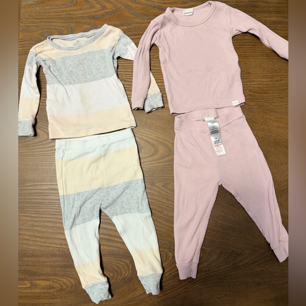 Striped and Pink Kids Pajama Set